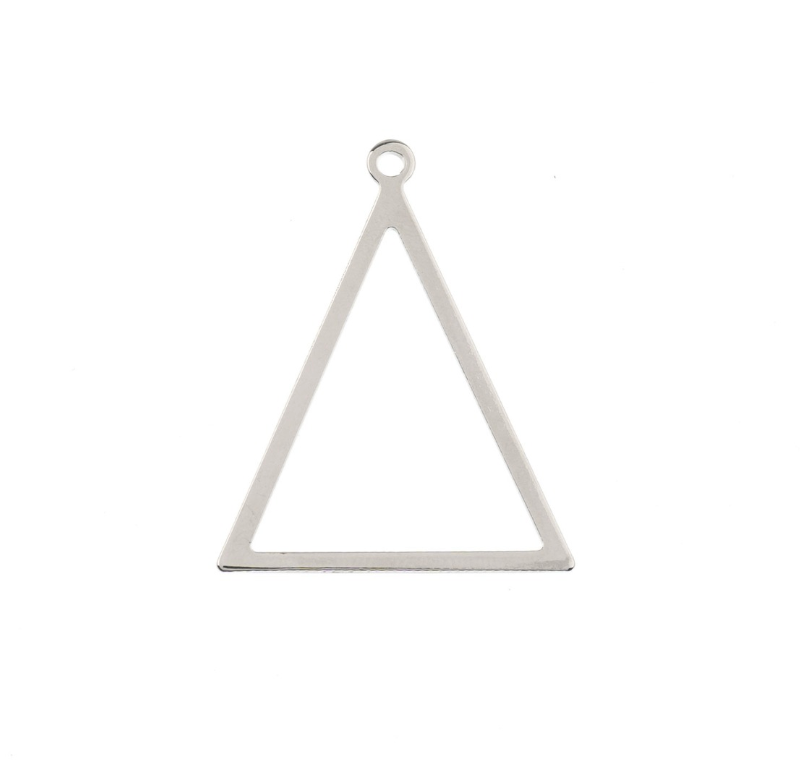 Silver Pendant Triangle - Beadwork Findings